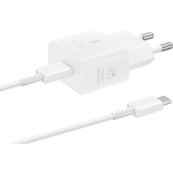 Samsung Cargador de Pared Power 25W USB-C Blanco + Cable USB-C a USB-C Blanco EP-T2510XWEGEU 3 Samsung Cargador de Pared Power 25W USB-C Blanco + Cable USB-C a USB-C Blanco EP-T2510XWEGEU 3