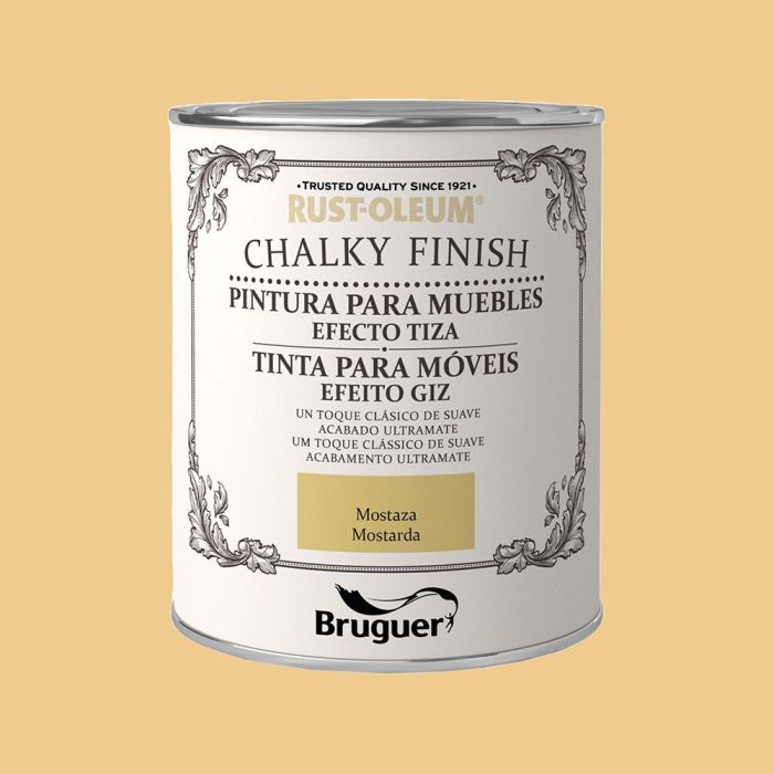Bruguer Rust-oleum Chalky Finish Pintura al Agua Efecto Tiza Mostaza 0,750L 5397515 0 Bruguer Rust-oleum Chalky Finish Pintura al Agua Efecto Tiza Mostaza 0,750L 5397515 0