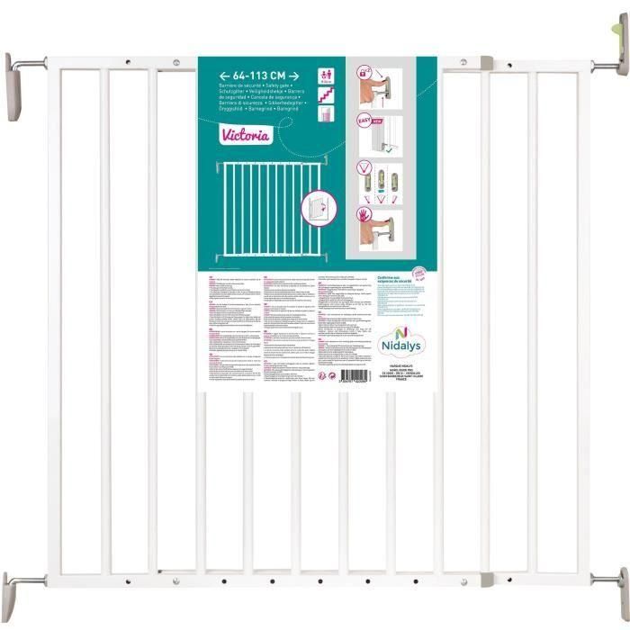 Nordlinger Pro Child Safety Barriere Victoria - 64 a 113 cm - Blanco - Pivotante - Apertura fácil 2 Nordlinger Pro Child Safety Barriere Victoria - 64 a 113 cm - Blanco - Pivotante - Apertura fácil 2