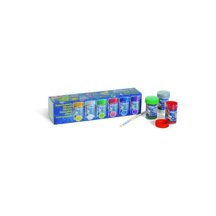Tempera Pelikan Glitter 20 Ml (Bote) 942/20S Estuche De 6