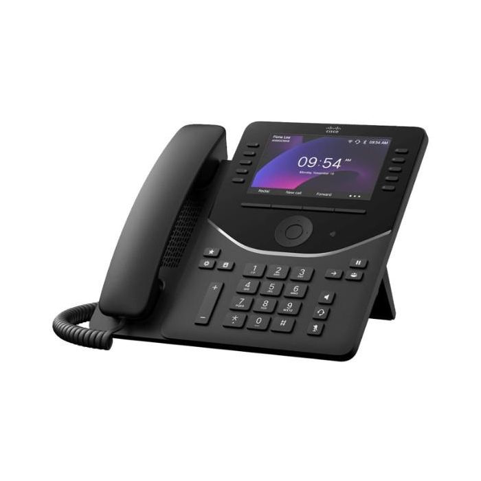 Cisco 9861 Teléfono IP de Escritorio Negro Carbono con Pantalla 5" WiFi Bluetooth PoE 10 Líneas