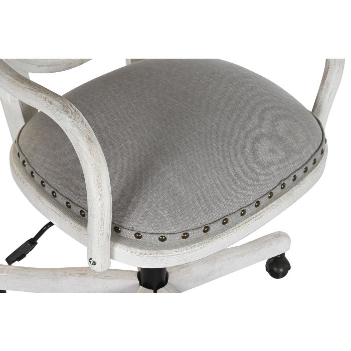 Silla Home Office DKD Home Decor Gris Claro Blanco 50 x 88 x 52 cm 1 Silla Home Office DKD Home Decor Gris Claro Blanco 50 x 88 x 52 cm 1
