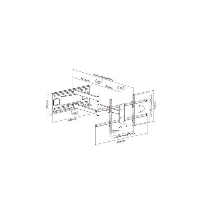 AISENS - SOPORTE PRO GIRATORIO, INCLINABLE Y NIVELABLE PARA MONITOR/TV 50KG DE 43-80, NEGRO 3 AISENS - SOPORTE PRO GIRATORIO, INCLINABLE Y NIVELABLE PARA MONITOR/TV 50KG DE 43-80, NEGRO 3