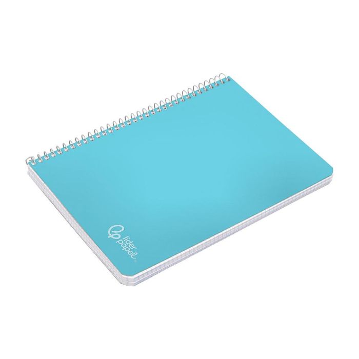 Cuaderno Espiral Liderpapel Din A5 Witty Tapa Dura 80H 90 gr Cuadro 4 mm Con Margen Color Azul 5 unidades 5