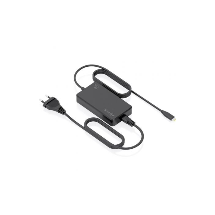 Aisens ASCH-1PD45D067-BK Cargador de Sobremesa GaN 45W USB-C PD3.0 para Portátiles, Móviles y Tablets, 1.8M Negro