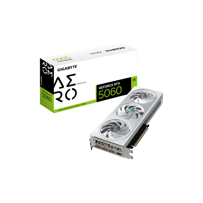Gigabyte 9VN5060AO-00-G10 Tarjeta Gráfica GeForce RTX 5060 AERO OC 8GB GDDR7 WINDFORCE NVIDIA Blackwell DLSS 4 0 Gigabyte 9VN5060AO-00-G10 Tarjeta Gráfica GeForce RTX 5060 AERO OC 8GB GDDR7 WINDFORCE NVIDIA Blackwell DLSS 4 0