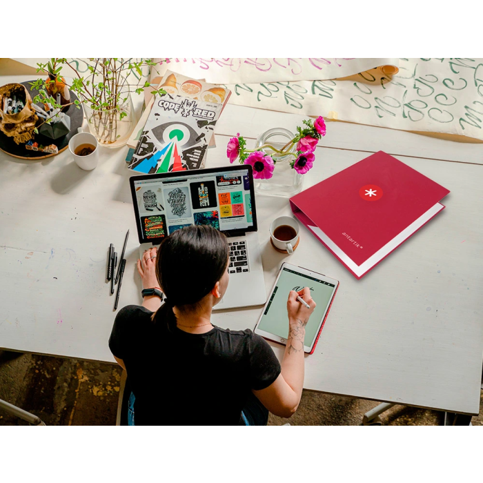 Antartik Carpeta 4 Anillas 40 mm Mixtas Antartik A4 Forrada Color Frambuesa 7