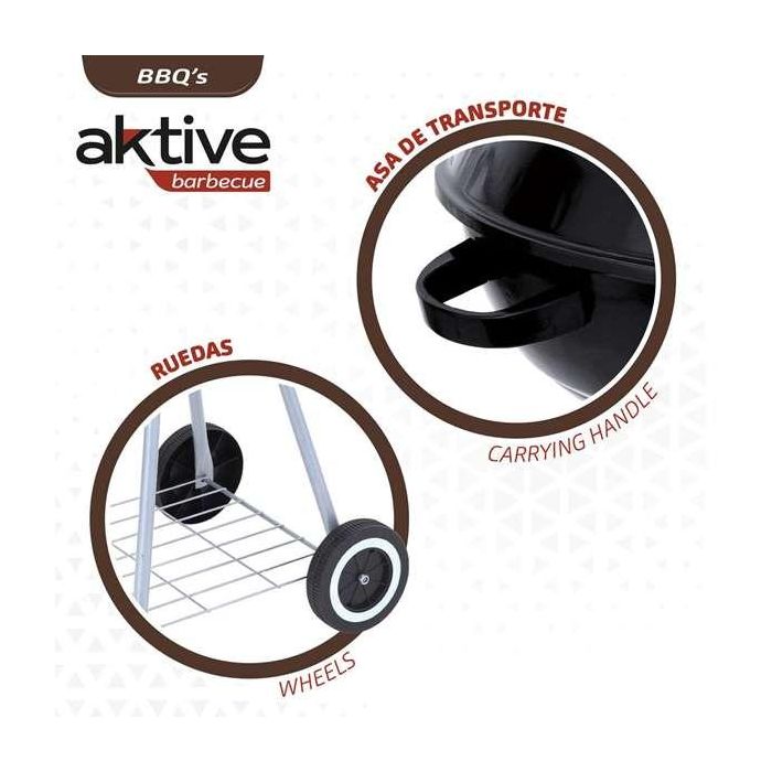 Color Baby Barbacoa de Carbón Redonda con Tapa Aktive 46cm 1