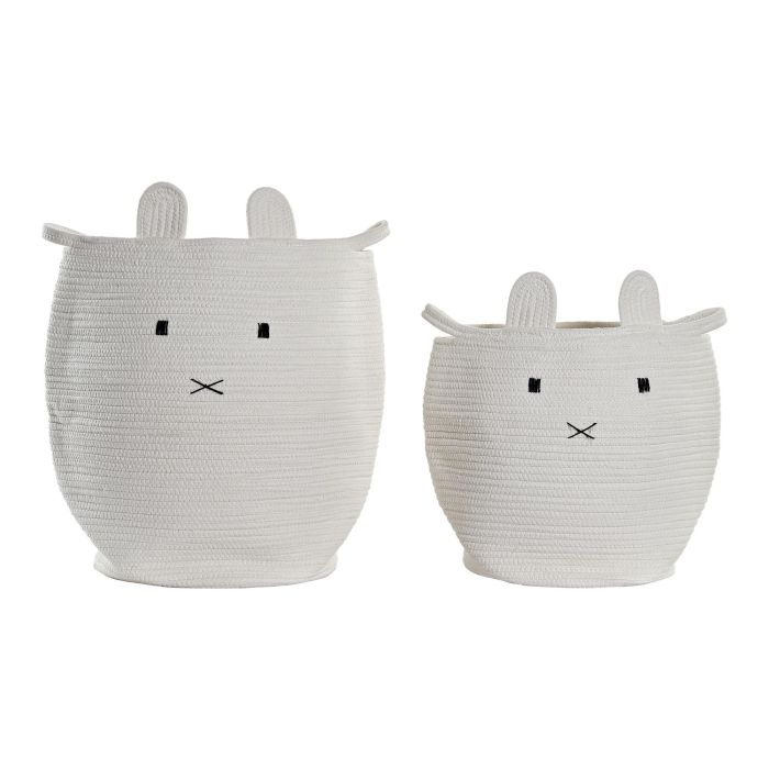 Cesta Ropa Baby DKD Home Decor Blanco 35 x 49 x 35 cm Set de 2 Cesta Ropa Baby DKD Home Decor Blanco 35 x 49 x 35 cm Set de 2