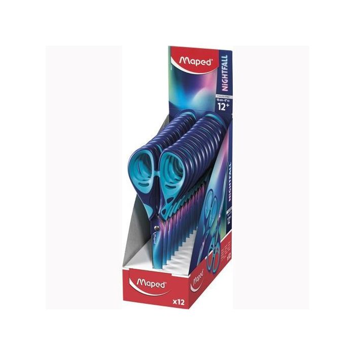 Maped Tijeras Nightfall 16 cm Multicolor - Pack de 12 Unidades