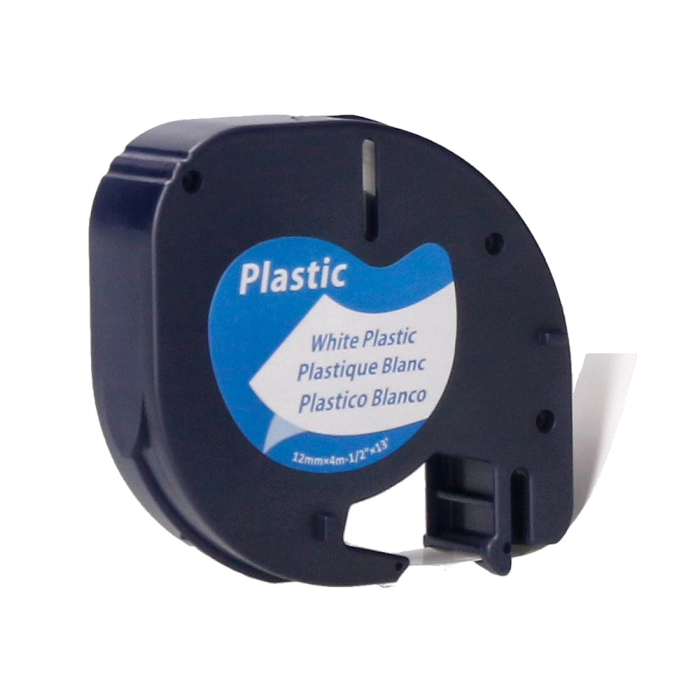 Q-connect Cinta para Rotuladora Letratag LT-124 12mm x 4mt Negro-Blanco Perla Consumible Oficina Hogar Escuela 3