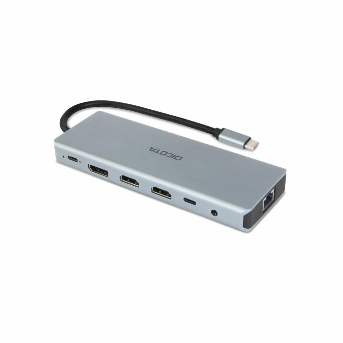 Dicota D32065 Docking Station USB-C 13-en-1, 4K HDMI/DisplayPort, Power Delivery 100W, Lector de Tarjetas SD 1