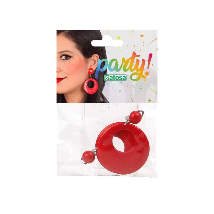 Pendientes Circulares Rojos Pack 2 Unidades 1