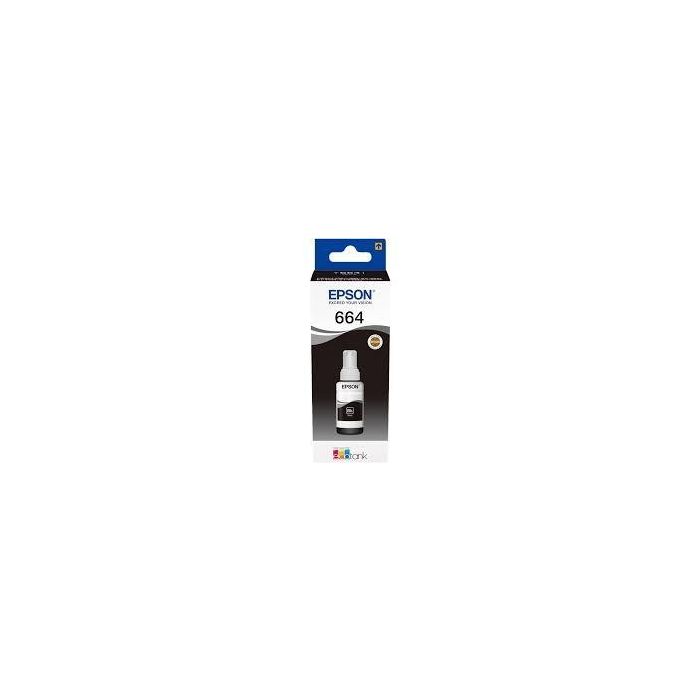 Epson Tinta Negra Botella EcoTank Serie L y ET, 70ml - Nº 664