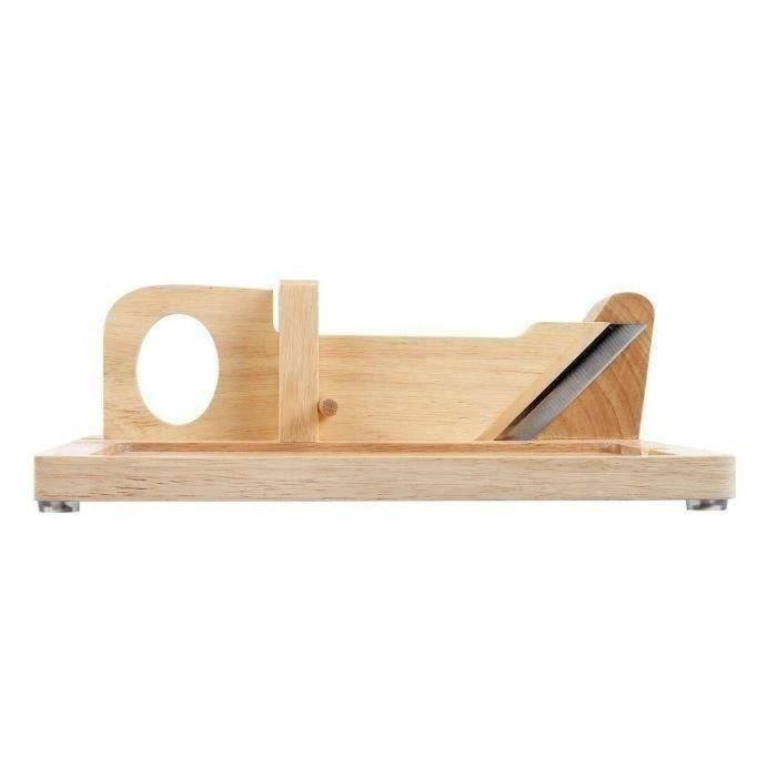 Livoo Guillotina para embutidos MEC127 - Tapa de madera de caucho y pizarra - Hoja de acero inoxidable - Seguridad 2