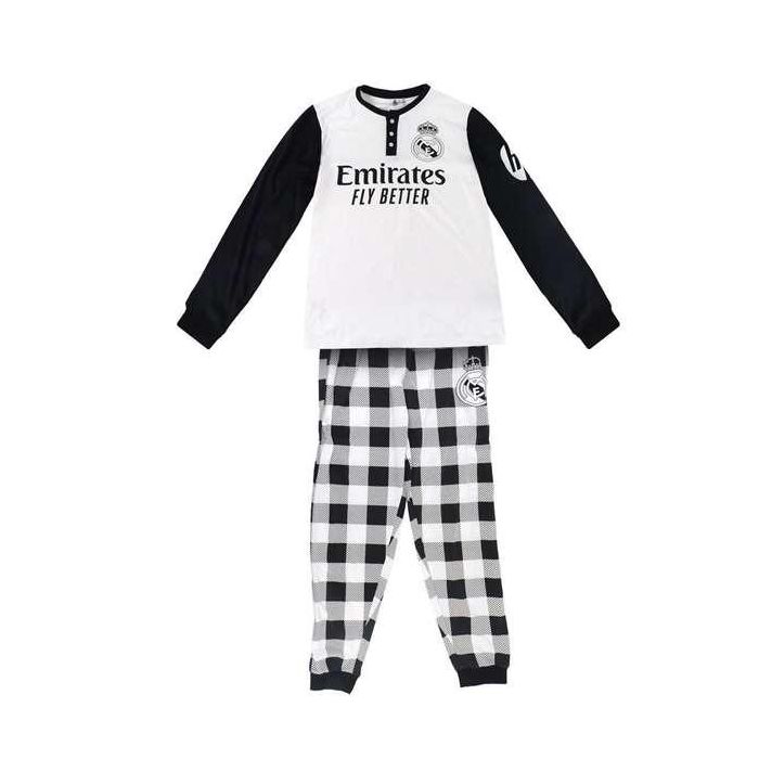 Cerdá Pijama Largo Single Jersey Real Madrid Talla L Blanco para Adulto