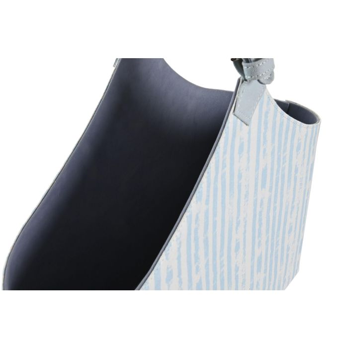 DKD Home Decor Revistero Mediterráneo Poliéster Azul Blanco 17x45x49 cm Colección Sea Breeze 2 DKD Home Decor Revistero Mediterráneo Poliéster Azul Blanco 17x45x49 cm Colección Sea Breeze 2