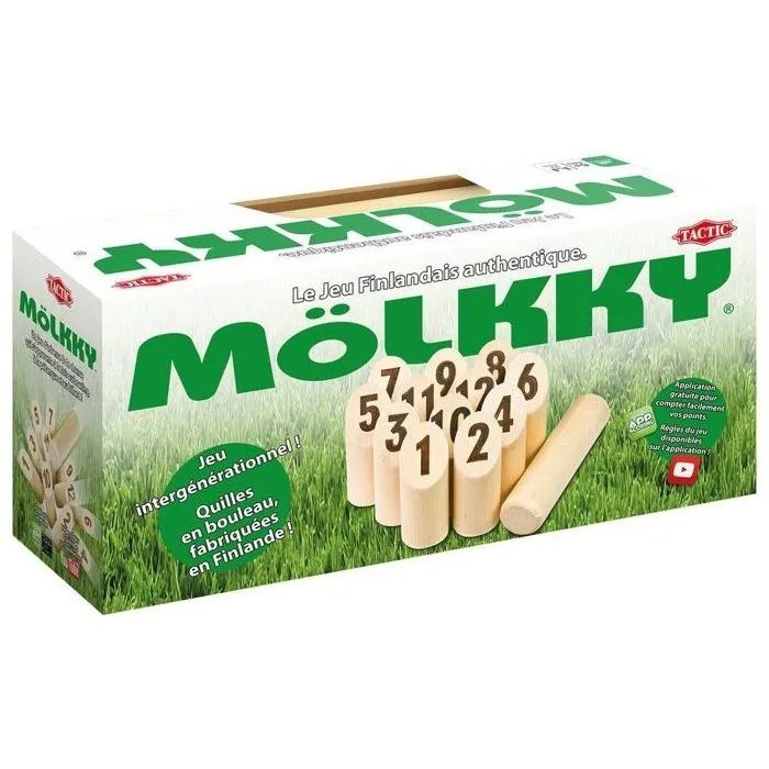 Tactic Mölkky Bowling Versión Estándar Juego - Sé el primero en alcanzar 50 puntos - A partir de 6 años 1