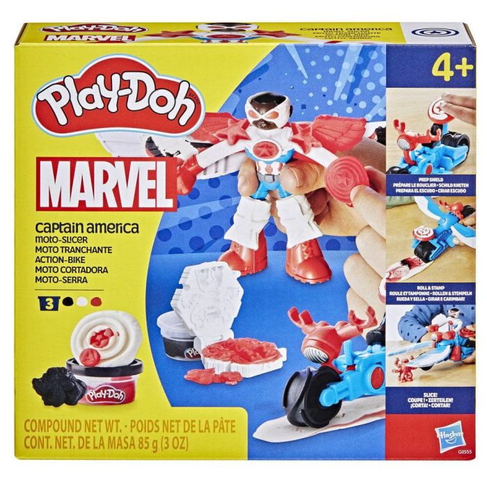 Play-Doh G0555 Set Moto Cortadora Capitán América Marvel Figura de Acción Flexible con Alas 2 en 1 y Molde para Niños +4 años 7 Play-Doh G0555 Set Moto Cortadora Capitán América Marvel Figura de Acción Flexible con Alas 2 en 1 y Molde para Niños +4 años 7