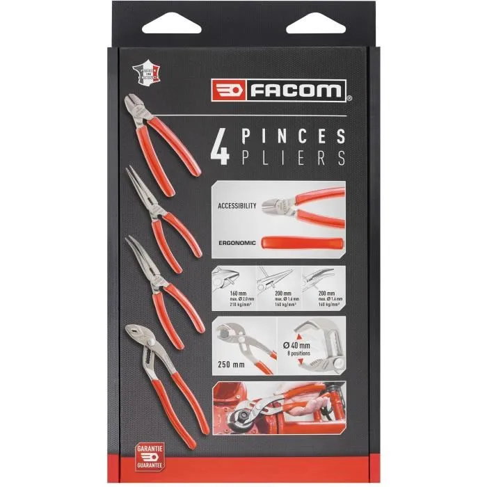 Facom Juego de 4 Alicates GJP.A4PB Serie G 1