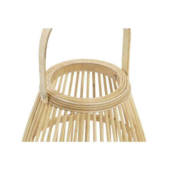 DKD Home Decor Portavela Marron Bambu y Cristal 25 x 56 x 25 cm 1