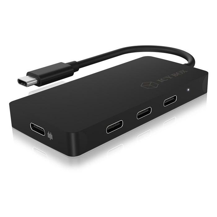 USB-C HUB 4Port ICY BOX 4xUSB-C 1xPower Delivery 100W passiv Black 1