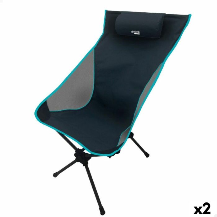 Silla de Camping Plegable Aktive 61 x 99 x 55 cm (2 Unidades) 0 Silla de Camping Plegable Aktive 61 x 99 x 55 cm (2 Unidades) 0
