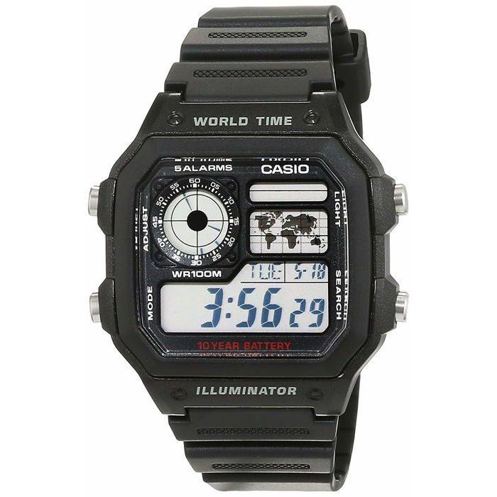 Reloj - CASIO - AE-1200WH-1AVEF - Cronógrafo - Alarma - Resistente al agua 10 Bar Reloj - CASIO - AE-1200WH-1AVEF - Cronógrafo - Alarma - Resistente al agua 10 Bar