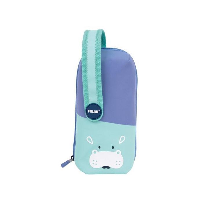 Milan Kit 4 Estuches con Contenido Serie Especial Fun Animals Azul - Organizador Escolar