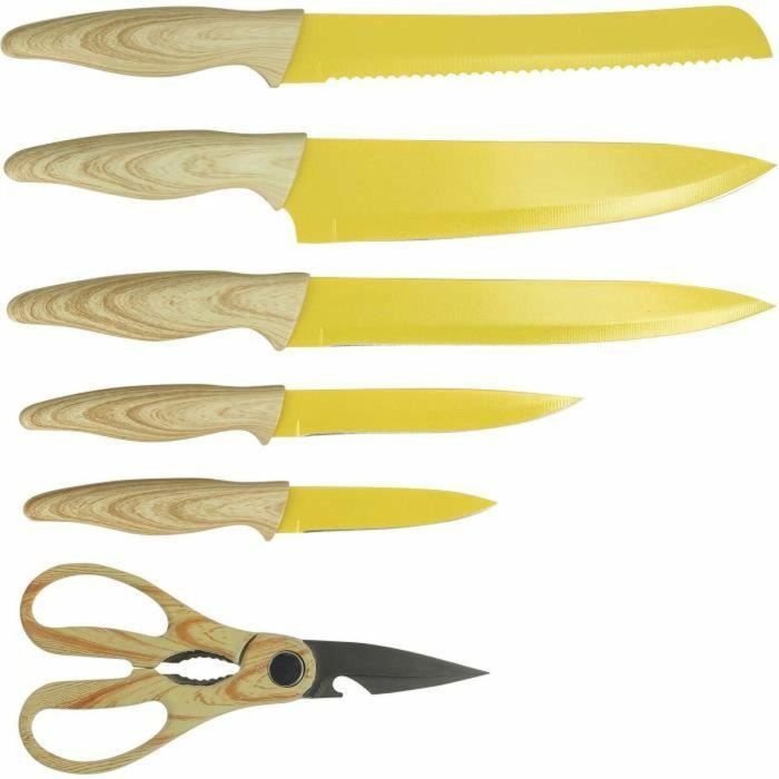 Bloque de cuchillos de 6 piezas - MENASTYL - 5041062 - Hoja de cerámica - Polipropileno - Azafrán 4 Bloque de cuchillos de 6 piezas - MENASTYL - 5041062 - Hoja de cerámica - Polipropileno - Azafrán 4