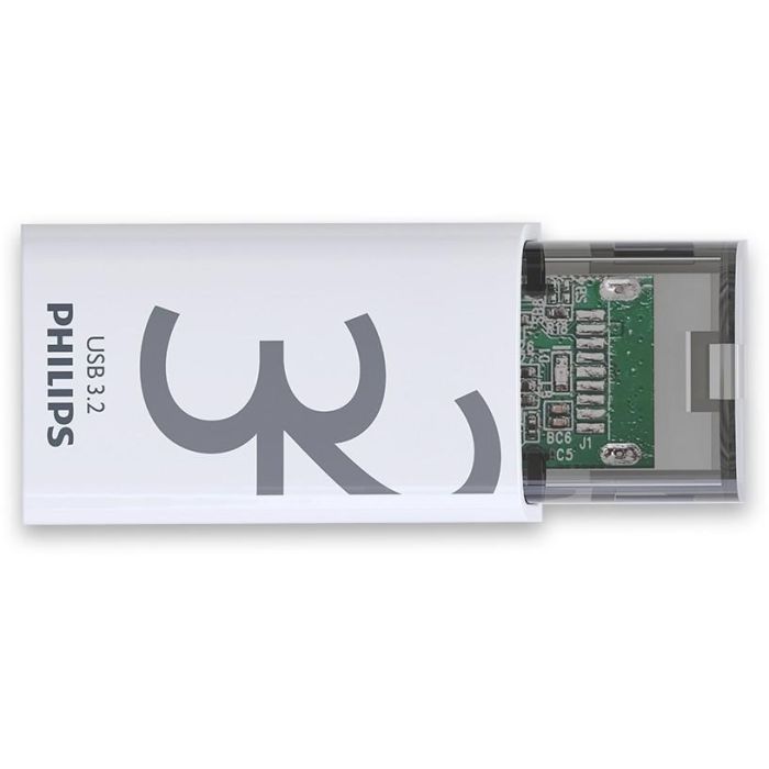 Philips Memoria USB 3.2 32GB Click Series Gen 1 USB-C Transparente Blanco 0 Philips Memoria USB 3.2 32GB Click Series Gen 1 USB-C Transparente Blanco 0