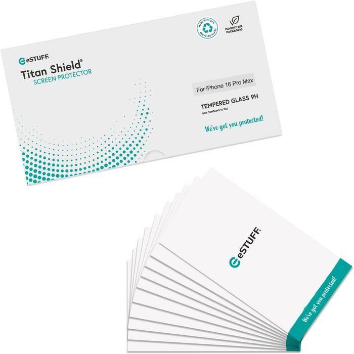 eSTUFF Titan Shield Protector de Pantalla Completo para iPhone 16 Pro Max - 10 Unidades 3