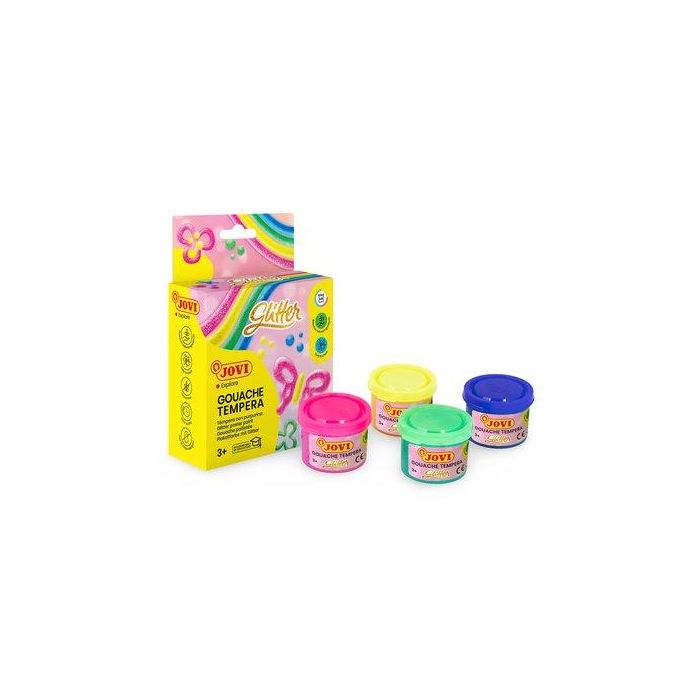 Tempera Jovi Glitter 35 Ml (Bote) Estuche De 4