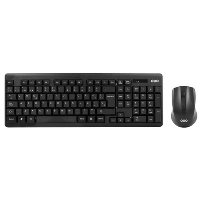 Teclado y Ratón OQO TR002-W Negro Multicolor Qwerty Español