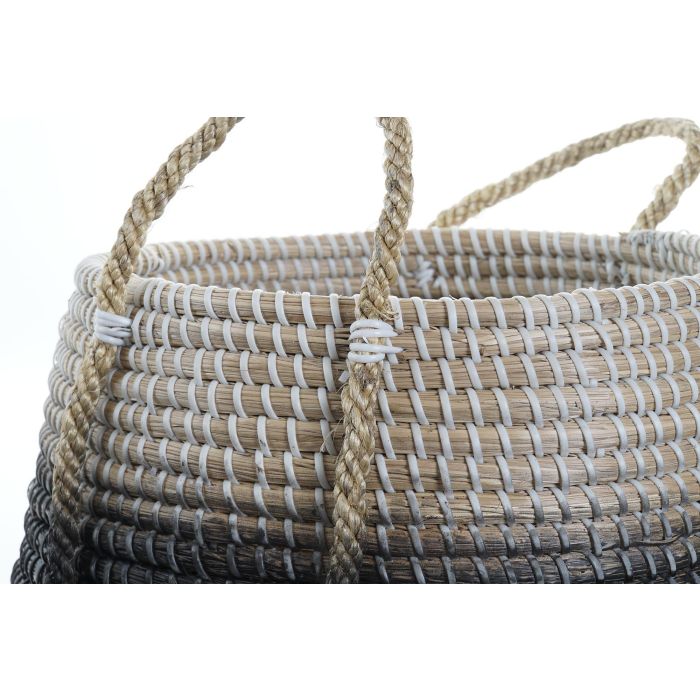 Cesta Balines DKD Home Decor Natural Gris 52 x 40 x 52 cm Set de 2 2 Cesta Balines DKD Home Decor Natural Gris 52 x 40 x 52 cm Set de 2 2