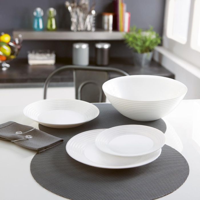 Luminarc Vajilla Opal Harena 19 Piezas - 6 Personas Vidrio Templado Resistente Blanco 2