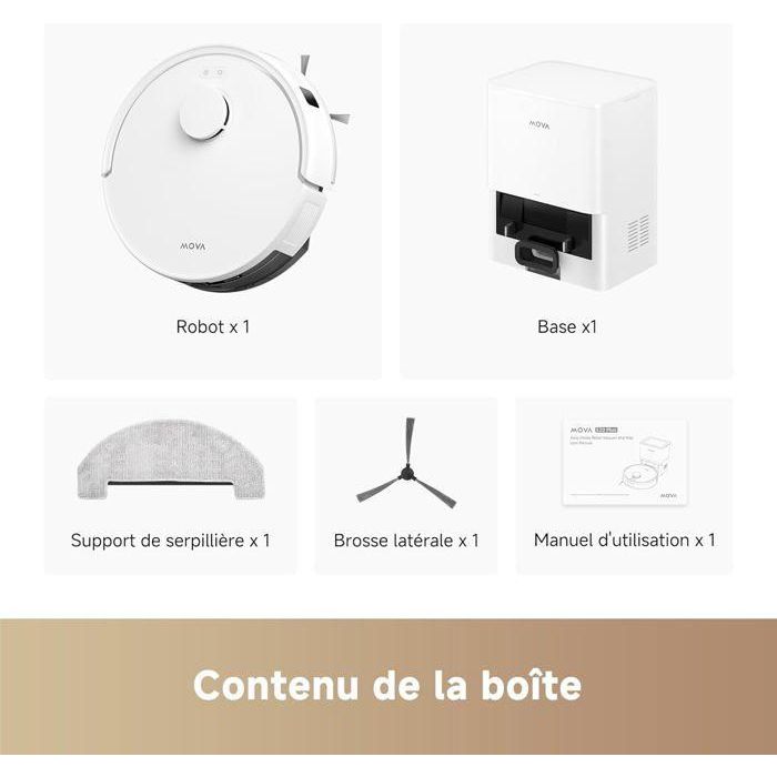 Mova DRE1731314571685 Robot Aspirador E20 Plus con Vaciado Automático 90 Días, 5000 Pa 5