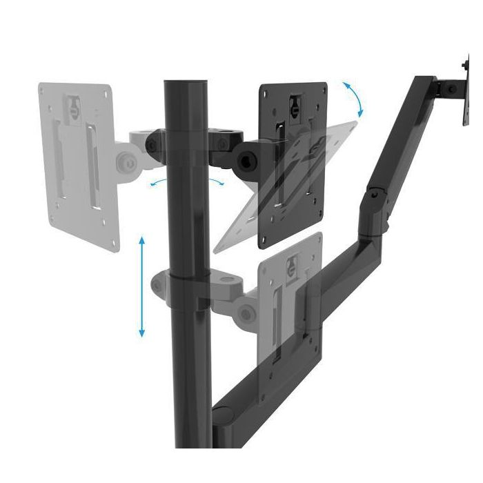 B-Tech Flex Trio Full Motion Triple Screen Desk Mount 13 B-Tech Flex Trio Full Motion Triple Screen Desk Mount 13