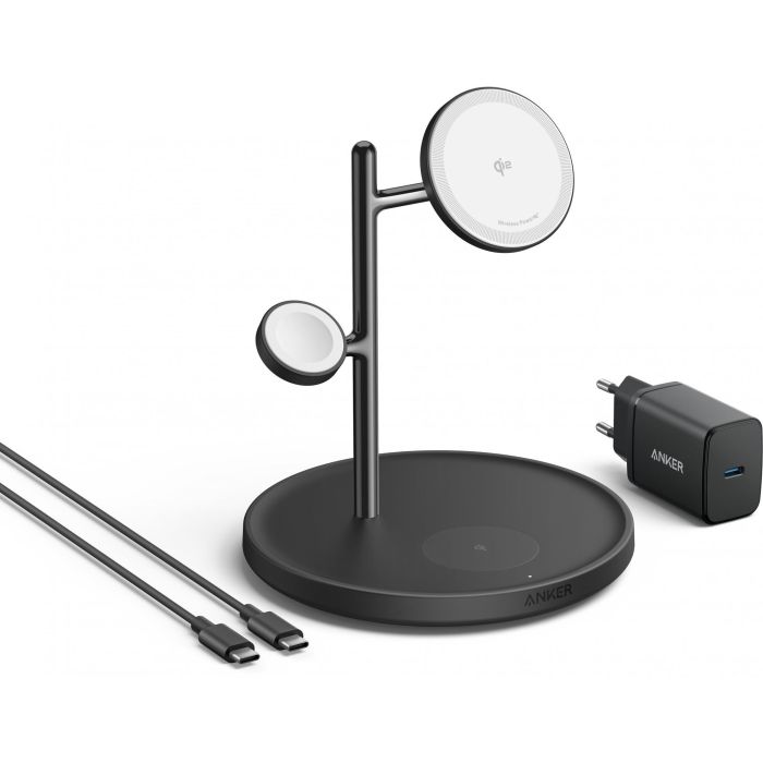 Anker MagGo Soporte de Carga Magnético 3 en 1 para iPhone, Apple Watch y AirPods, Inalámbrico, Carga Rápida 15W, Negro 6 Anker MagGo Soporte de Carga Magnético 3 en 1 para iPhone, Apple Watch y AirPods, Inalámbrico, Carga Rápida 15W, Negro 6