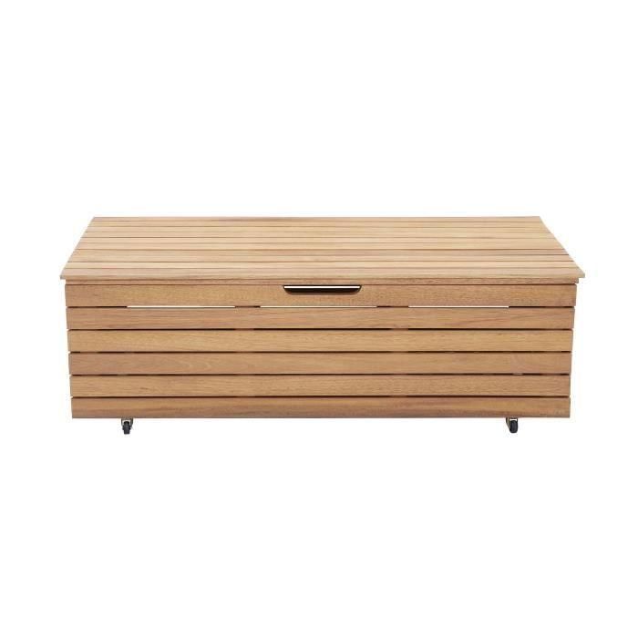 Cómoda de jardín 190L en exótica madera de eucalipto FSC - 190 L - 48,5 x 109,5 x 37 cm - Con ruedas - Efecto teca 1 Cómoda de jardín 190L en exótica madera de eucalipto FSC - 190 L - 48,5 x 109,5 x 37 cm - Con ruedas - Efecto teca 1