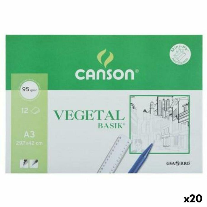 Papel Vegetal Canson A3 12 Hojas (20 Unidades) Papel Vegetal Canson A3 12 Hojas (20 Unidades)