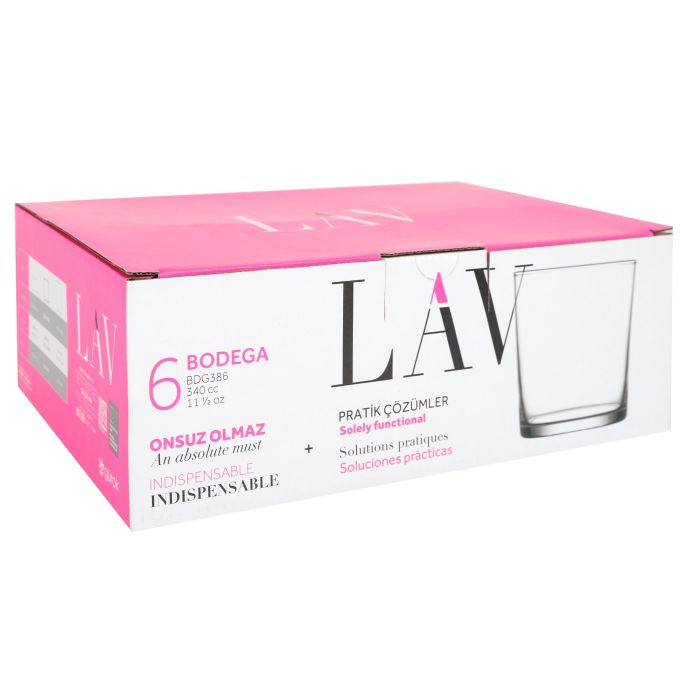 Lav Set 6 Vasos Pinta 340 cc (8 Cajas)