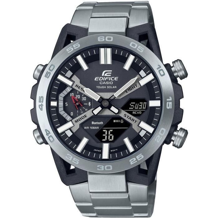 CASIO ECB-2000D-1AEF Reloj Bluetooth Solar Plateado 51 mm Resistente al Agua 10 Bares
