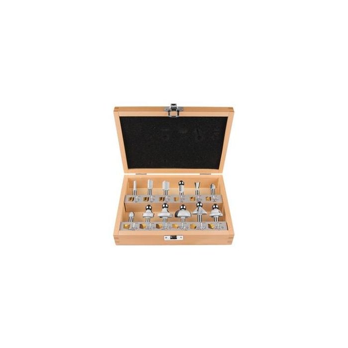 Makita D-53556 Fräser-Set para madera 8mm, 12 piezas con maletín de transporte