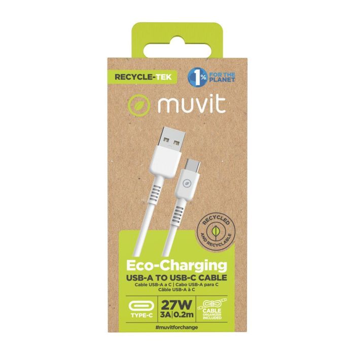 muvit for change cable USB a Tipo C 3A/27W 0.2m blanco 13
