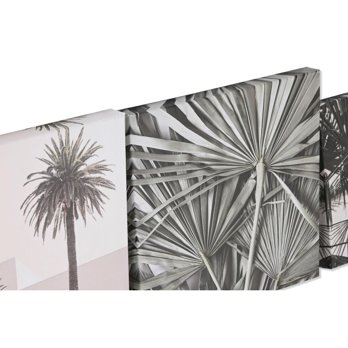 DKD Home Decor Set de 5 Piezas Cuadro Decorativo Hojas Beige Verde Lienzo MDF 25 x 25 x 2.5 cm 2