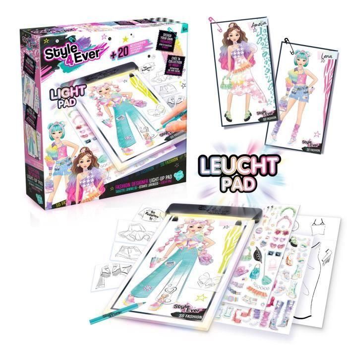 Fashion designer light-up pad crea combinaciones de atuendos con las plantillas e ilumina tus diseños de moda! 25x5x27 cm Fashion designer light-up pad crea combinaciones de atuendos con las plantillas e ilumina tus diseños de moda! 25x5x27 cm