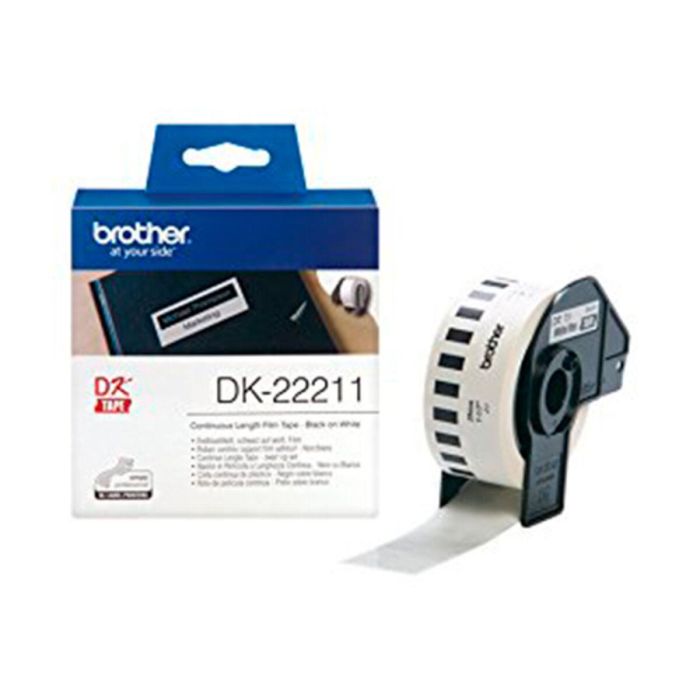 Cinta Laminada Brother DK-22211 29 mm Blanco Negro/Blanco 3