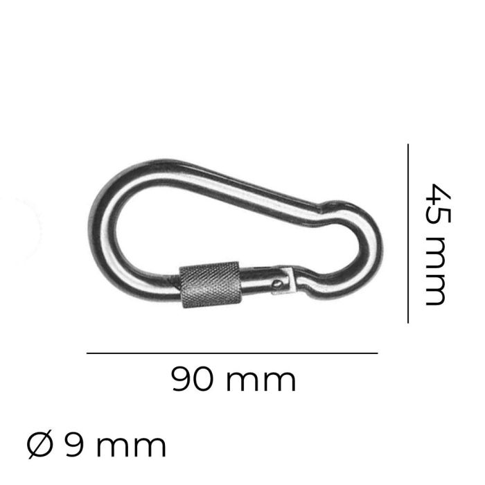 Mosqueton bombero zincado con seguro ø9mm x 9cm edm 1