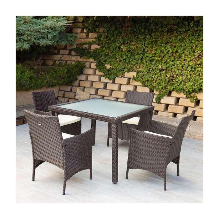 Conjunto de mesa (100x75 cm) + 4 sillas (60x61x84 cm) aktive 3 Conjunto de mesa (100x75 cm) + 4 sillas (60x61x84 cm) aktive 3